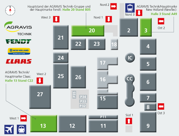 Hallenplan der Agritechnica 2019